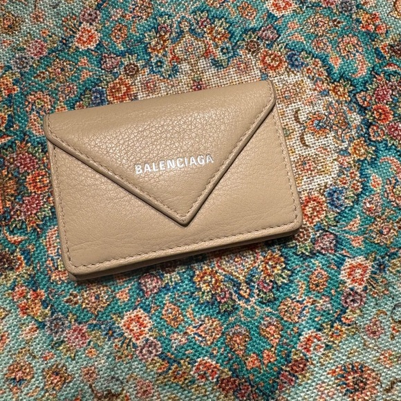 Balenciaga Tan Leather Mini Wallet